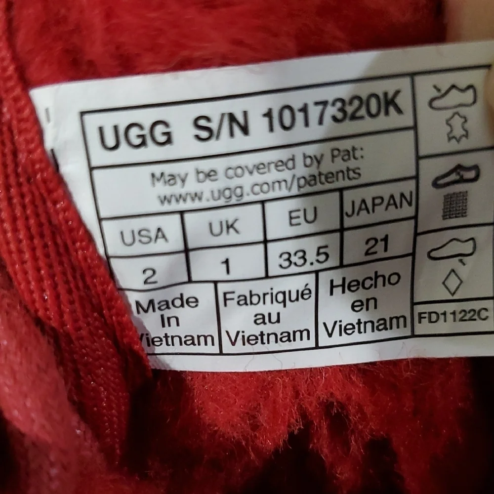UGG Kids Red Suede Boots